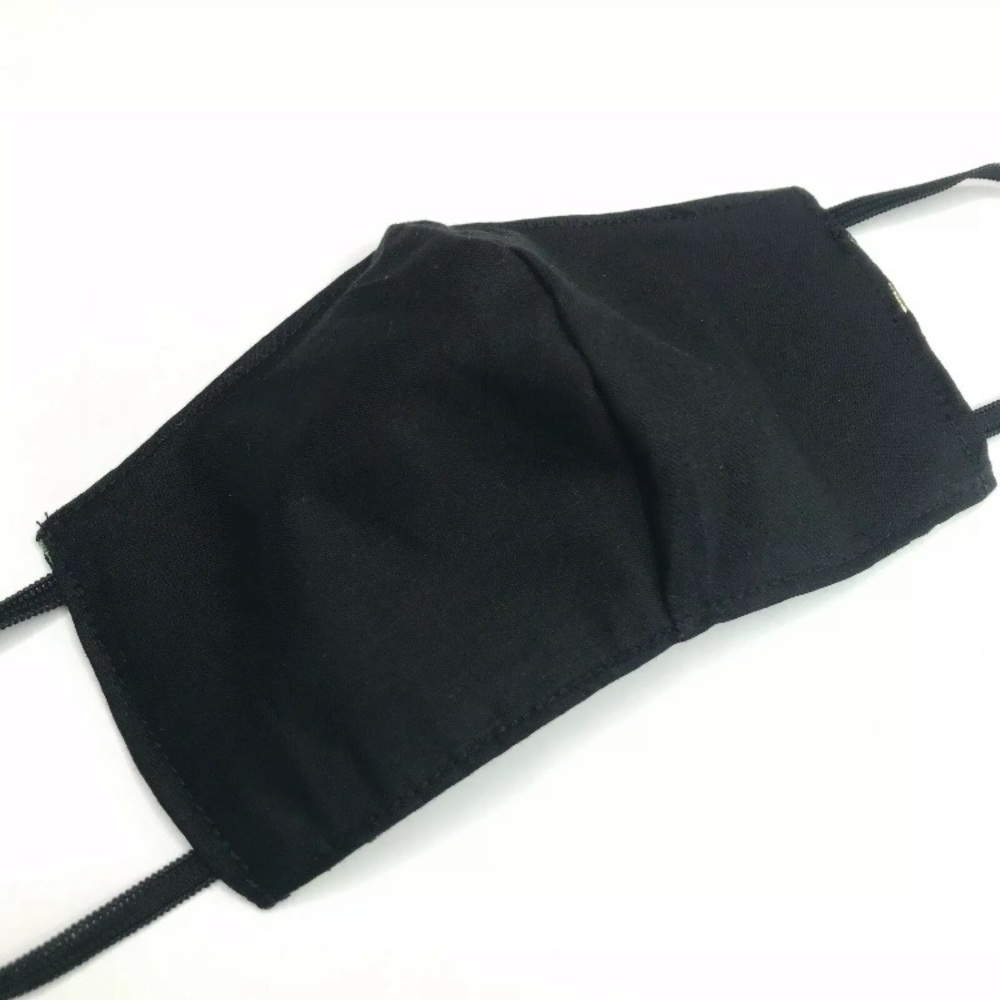 Black Cotton Face Mask Elastic Ear Loop Soft Fabric Gothic Cosplay Handmade Mens